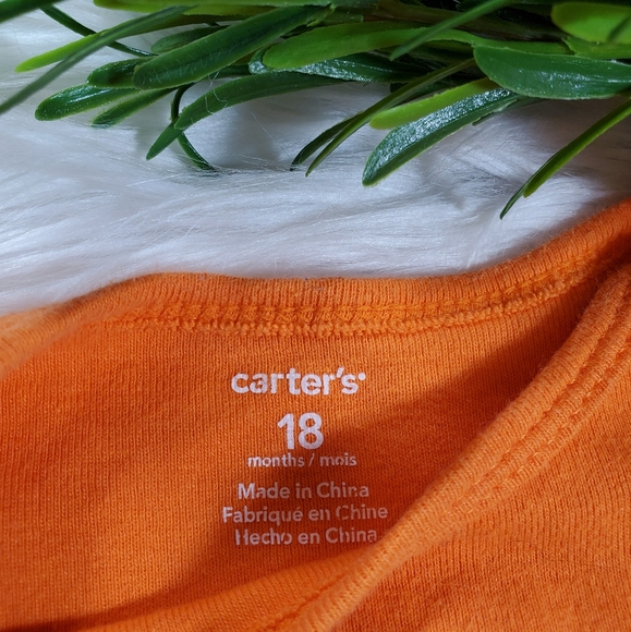 🌿5/$25 Carter's Orange Car Short Sleeve Shirt 18m - Picture 4 of 4